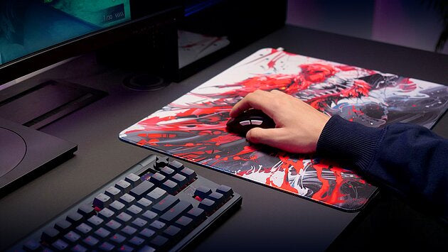 CHERRY XTRFY GP6 Hydrus – Gaming-Mauspad – 460 × 400 mm, Tuch, Gummi, Mehrfarbig, gestickte Kanten