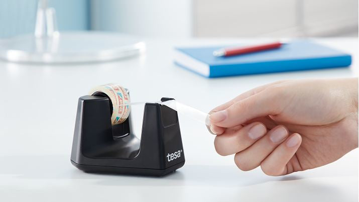 tesa Tischabroller Easy Cut Smart – für Rollenbreite bis 19 mm, für Bandlänge bis 33 m, Metallmesser