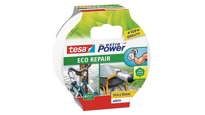 TESA 56431-01 Gewebeband – 38 mm × 10 m, weiss, strukturiert, permanent, reissfest, 1 Rolle