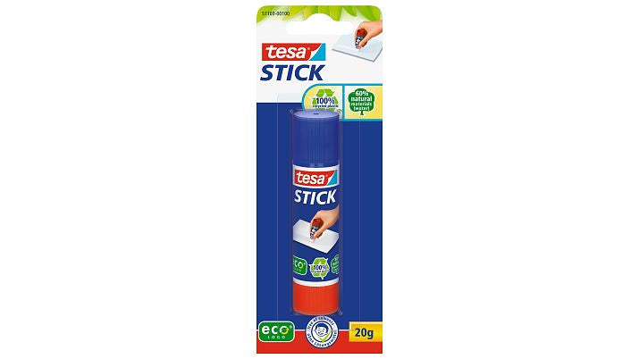 TESA Klebestift – lösemittelfrei, biobasierte Klebmasse, geruchsneutral, 10 g, für Papier, Stoff, 24 Stk.