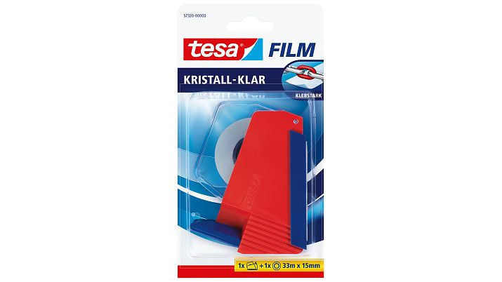 TESA Tischabroller 57320 – für Klebeband bis 15 mm × 33 m, inkl. 1 Rolle tesafilm 15 mm × 33 m