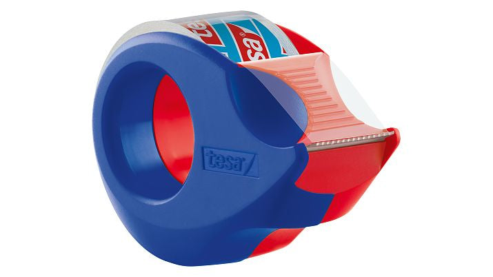 TESA Handabroller – für Klebeband bis 19 mm × 10 m, inkl. 1 Rolle 19 mm × 10 m, Metallmesser