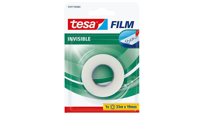 TESA 57477 Klebefilm matt/unsichtbar – 19 mm × 33 m, transparent, PP, permanent, beschriftbar, 1 Stück