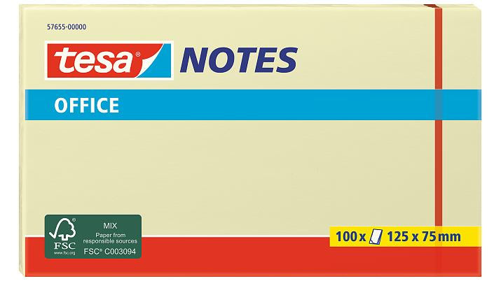 tesa Haftnotizen – 125 × 75 mm – gelb, 100 Blatt/Block, 1er-Pack