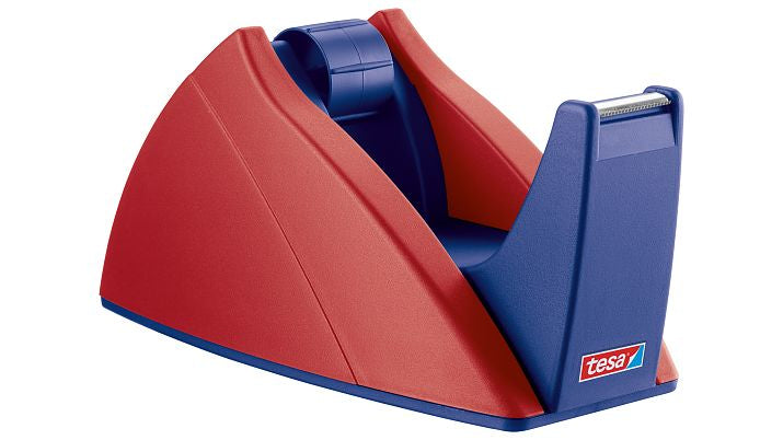 TESA Tischabroller Easy Cut – für Klebeband bis 19 mm × 33 m, rot/blau