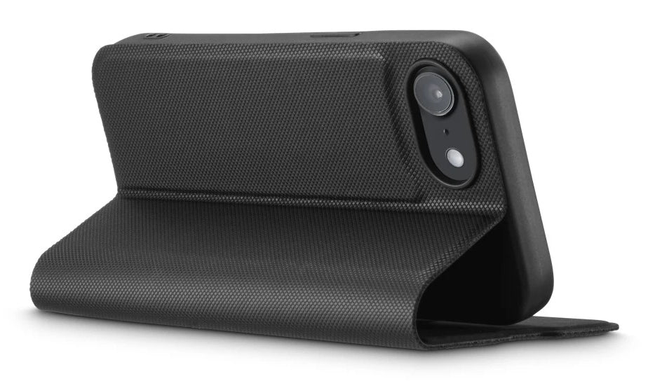 Hama Daily Protect Wallethülle – für Apple iPhone 16e, mit Ständer, 2 Kartenfächer, PU+TPU, Schwarz