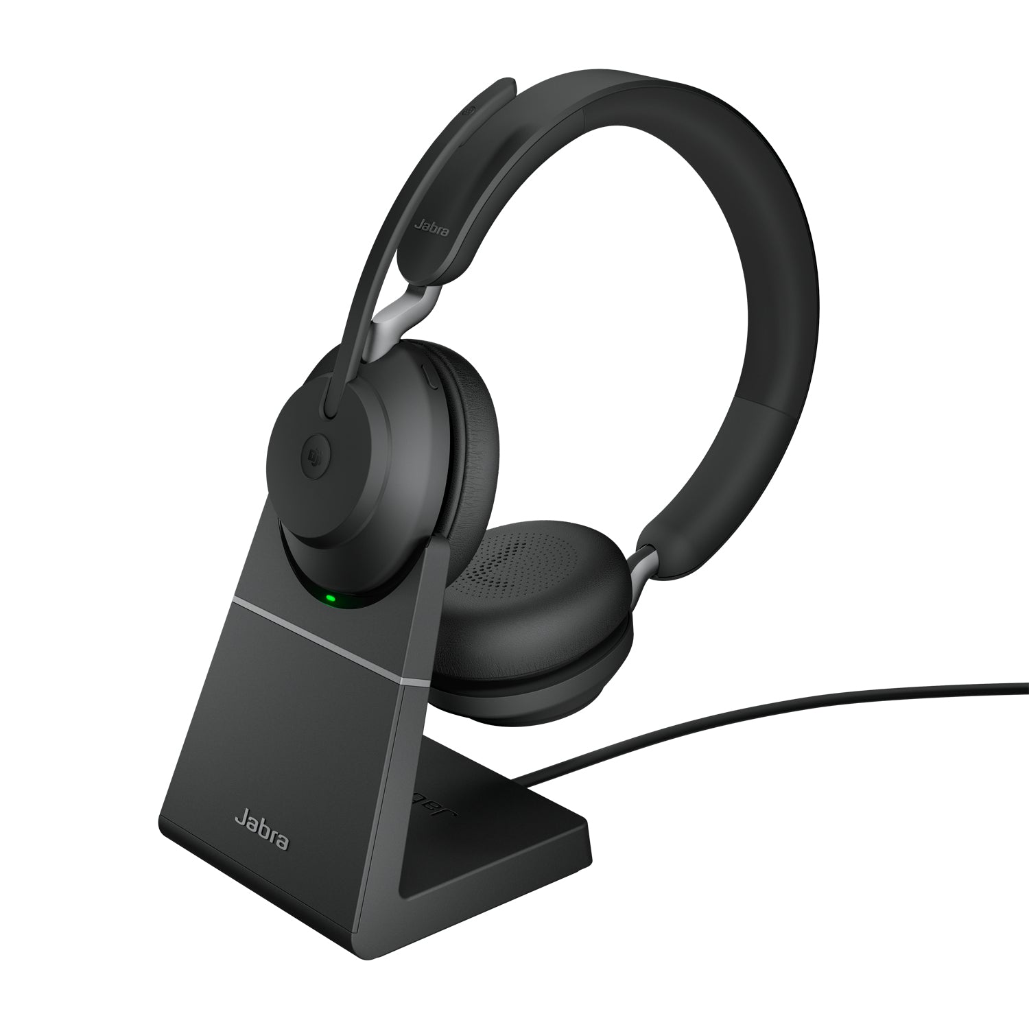 Jabra Evolve2 65 MS Stereo – Duo Headset – USB‑A, Bluetooth, mit Ladestation – für Microsoft Teams