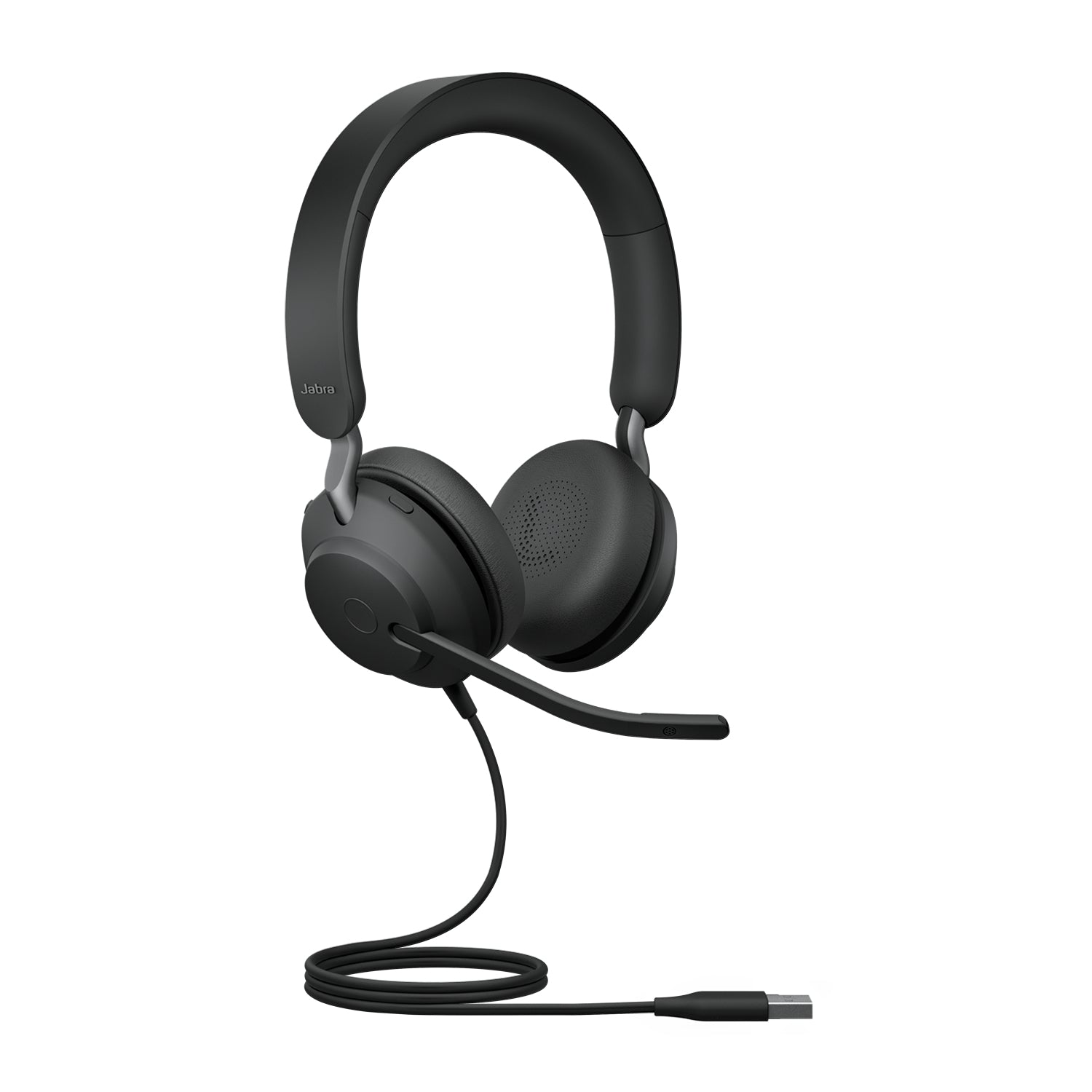 Jabra Evolve2 40 – Duo Headset – USB‑A, Passive Geräuschunterdrückung, klappbares Boom-Mikrofon – Schwarz