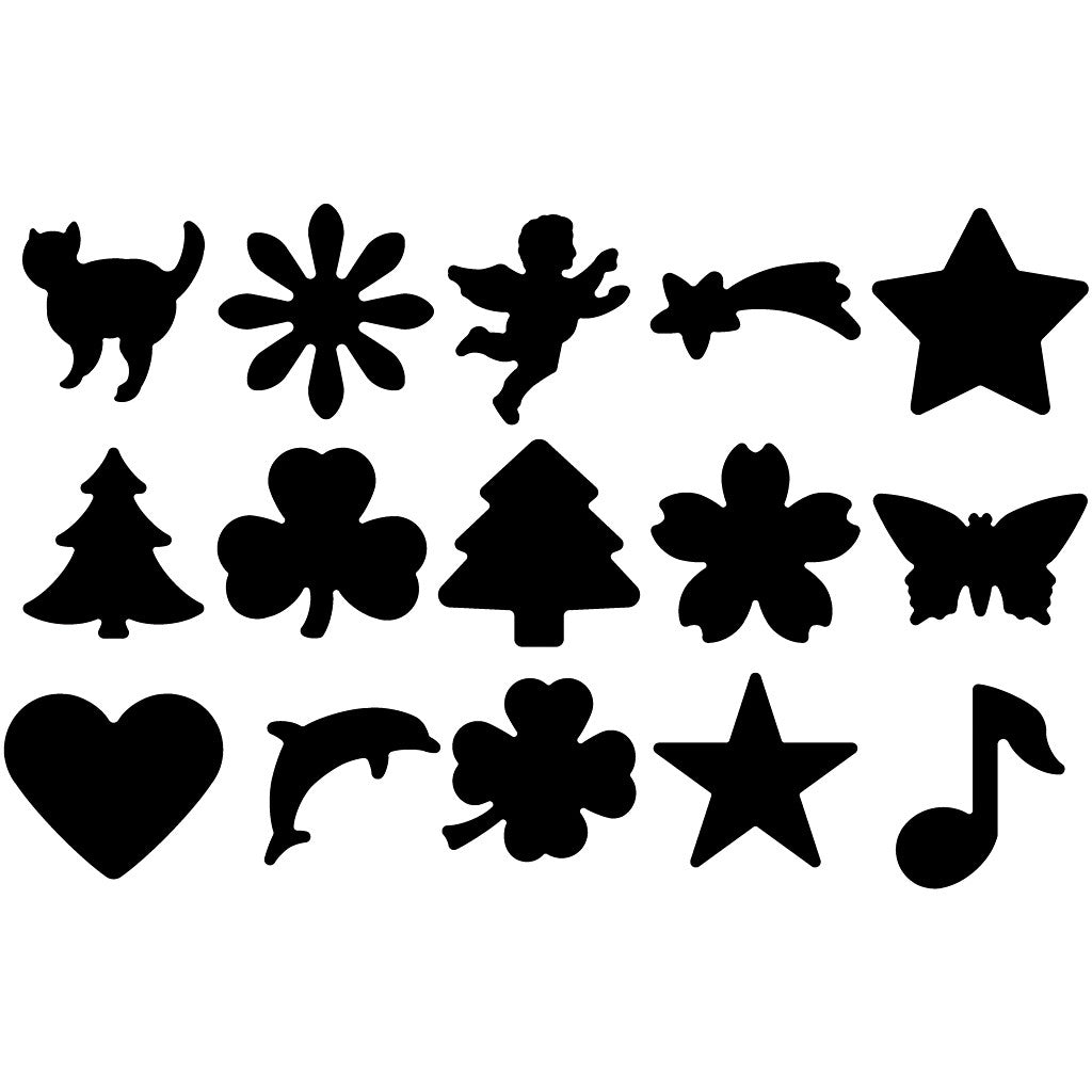 Creativ Company Motivstanzer, Diverse Motive (18 Designs), Ø 9 mm, farbig sortiert, 36 Stück