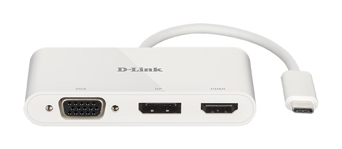 D-Link DUB-V310 Dockingstation – USB-C, 1× DP, 1× HDMI, 1× VGA, für Windows/Mac/ChromeOS