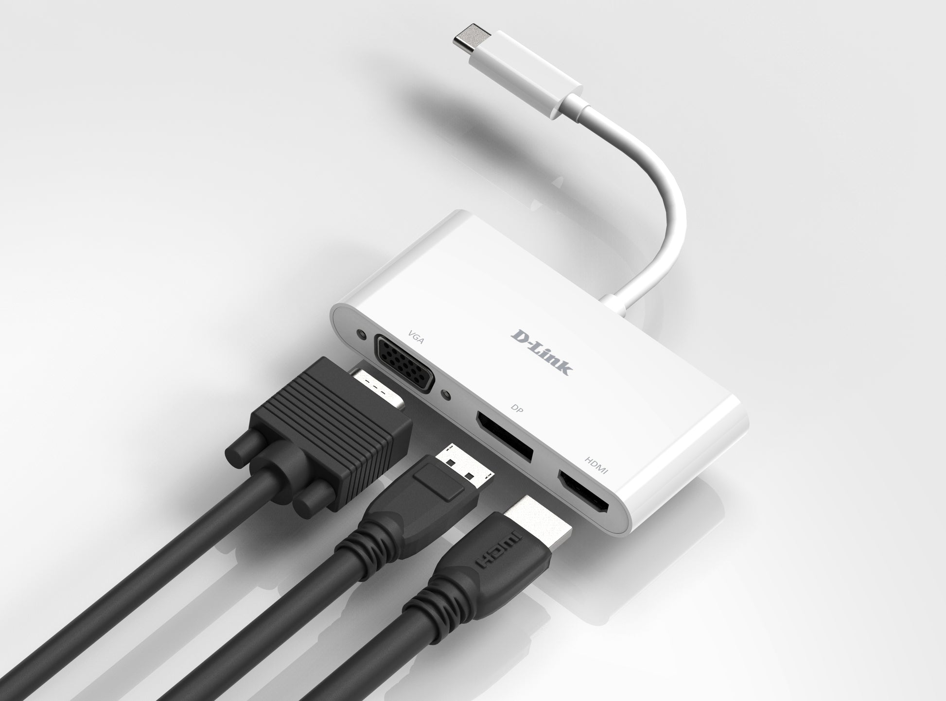D-Link DUB-V310 Dockingstation – USB-C, 1× DP, 1× HDMI, 1× VGA, für Windows/Mac/ChromeOS