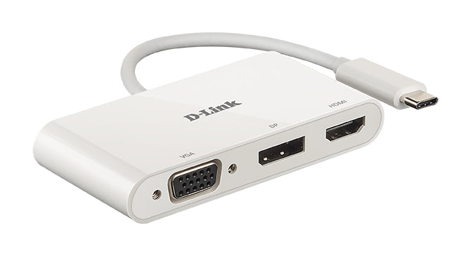 D-Link DUB-V310 Dockingstation – USB-C, 1× DP, 1× HDMI, 1× VGA, für Windows/Mac/ChromeOS