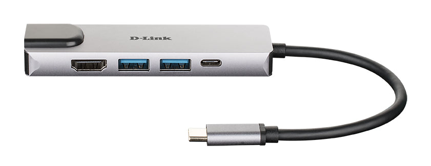 D-Link DUB-M520 USB-Hub – Thunderbolt 3, 1× HDMI, 2× USB-A, 1× USB-C, 60 W PD, GbE, für Windows/Mac/ChromeOS