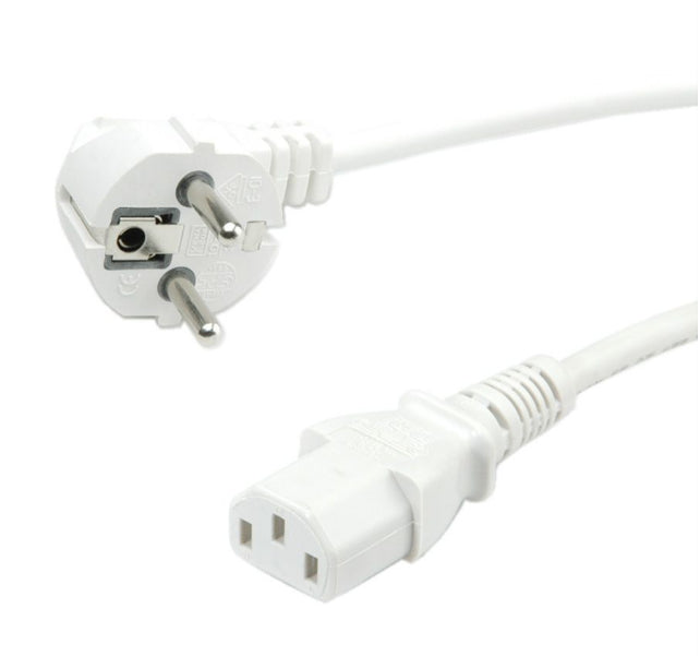 VALUE Netzkabel – Schuko (CEE 7/7)–IEC C13, 0,6 m, 250 V/10 A, weiss