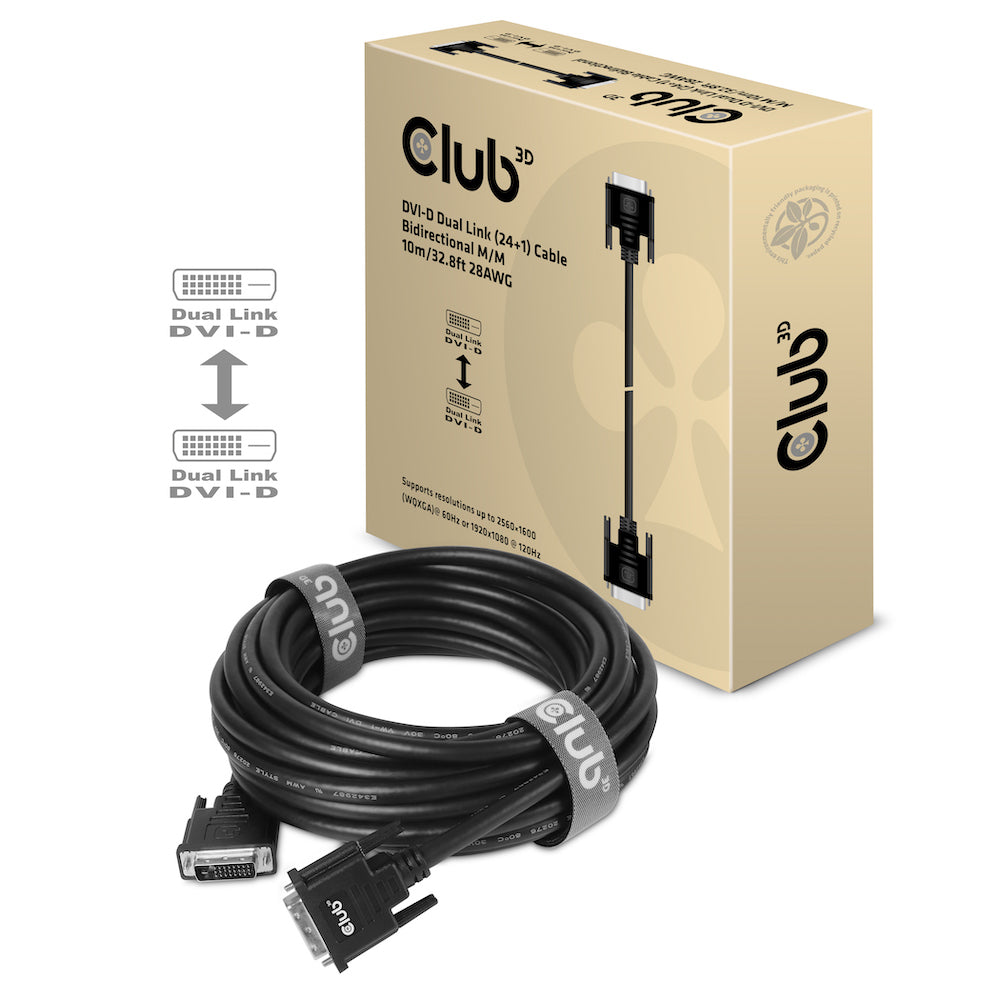 CLUB3D DVI-D Kabel 2560×1600 – 3 m