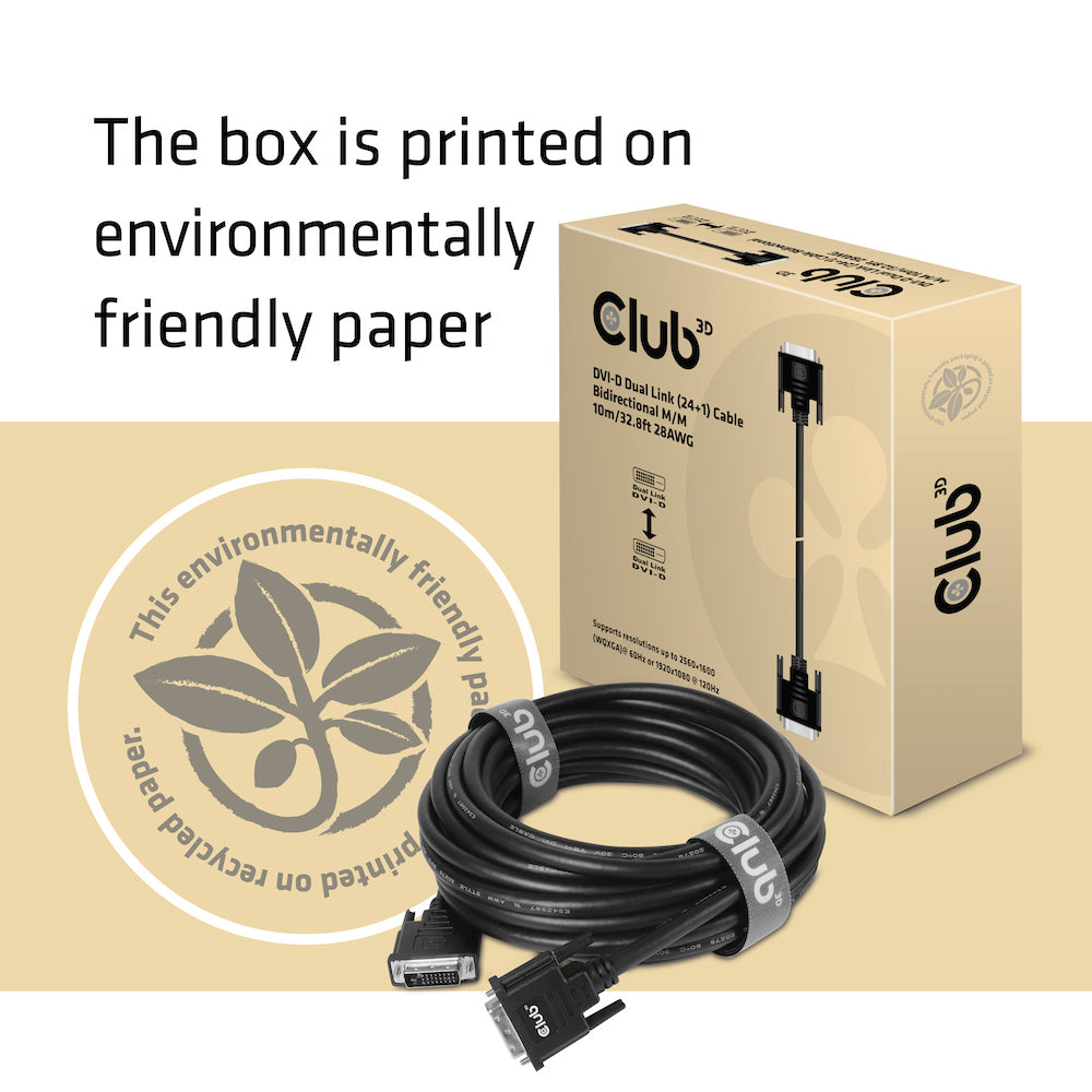 CLUB3D DVI-D Kabel 2560×1600 – 3 m