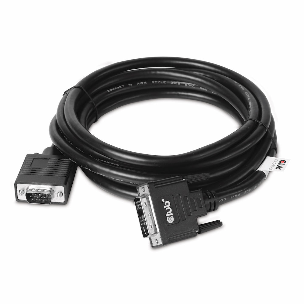 CLUB3D Club 3D DVI-D auf VGA Kabel – 1600×1200 – 3 m – für Geräte mit DVI- und VGA-Anschluss