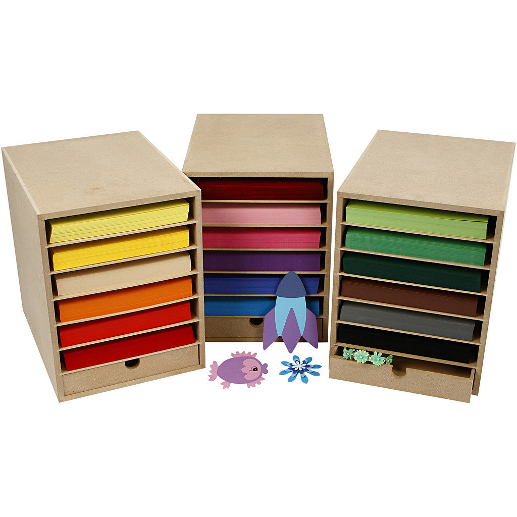 Creativ Company 21008 – Dokumentenablage mit 6 Schubladen für A4, MDF, Braun, 243 × 315 × 320 mm