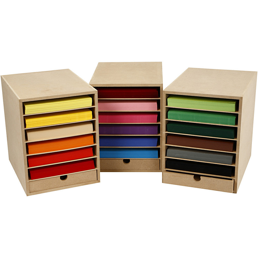Creativ Company 21008 – Dokumentenablage mit 6 Schubladen für A4, MDF, Braun, 243 × 315 × 320 mm