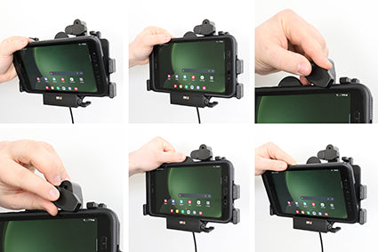 Brodit Fahrzeug-Dock für Samsung Galaxy Tab Active 3/5 (SM-T570/T575, SM-X300/X306B) – VESA 75×75 – Schwarz