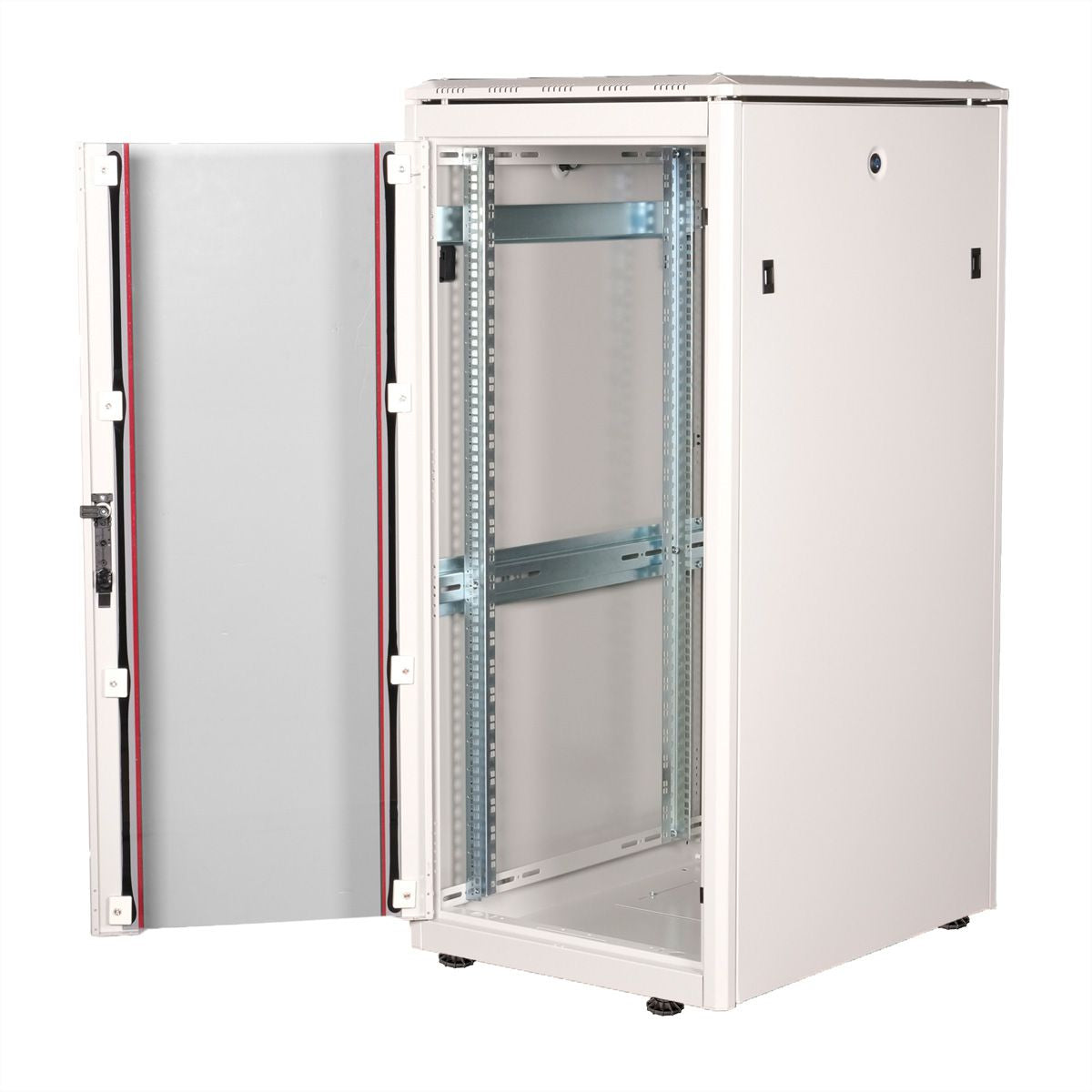 ROLINE Pro – 19" Netzwerkschrank 26U, IP20, abschliessbar, 600 × 800 × 1342 mm, lichtgrau, Stahl