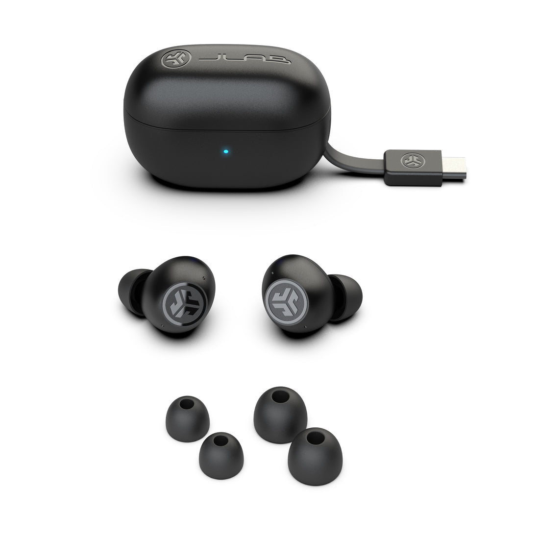 JLab Go Pop ANC TWS In-Ear – Stereo, TWS, ANC, mit Ladecase, Schwarz, BT 5.4