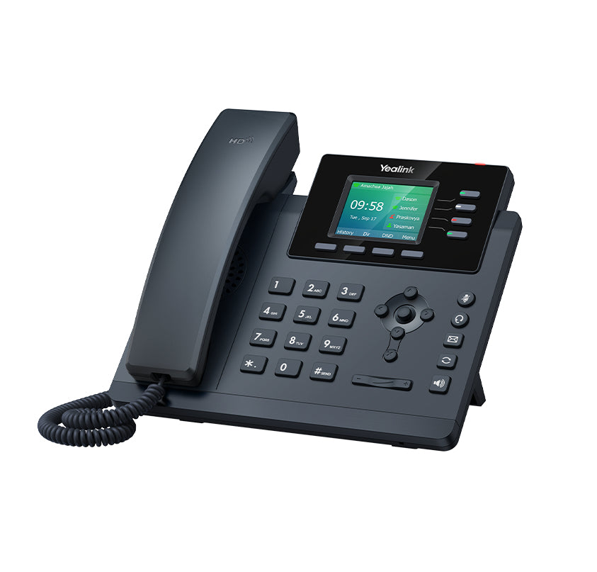Yealink SIP-T34W IP-Telefon – 4 Leitungen, WLAN, PoE, 2,4" Display, Schwarz