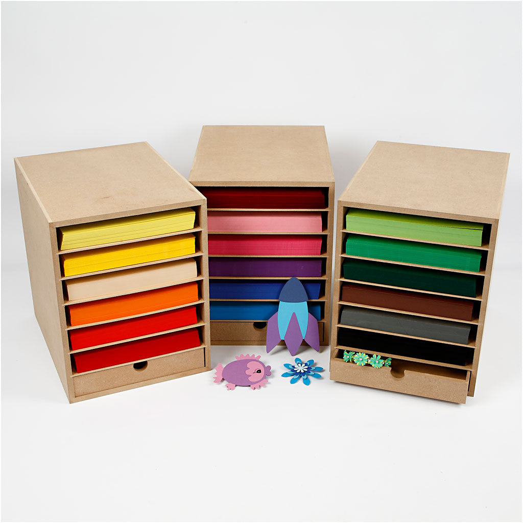 Creativ Company Papierregal – A4, Holz – 3 Stück