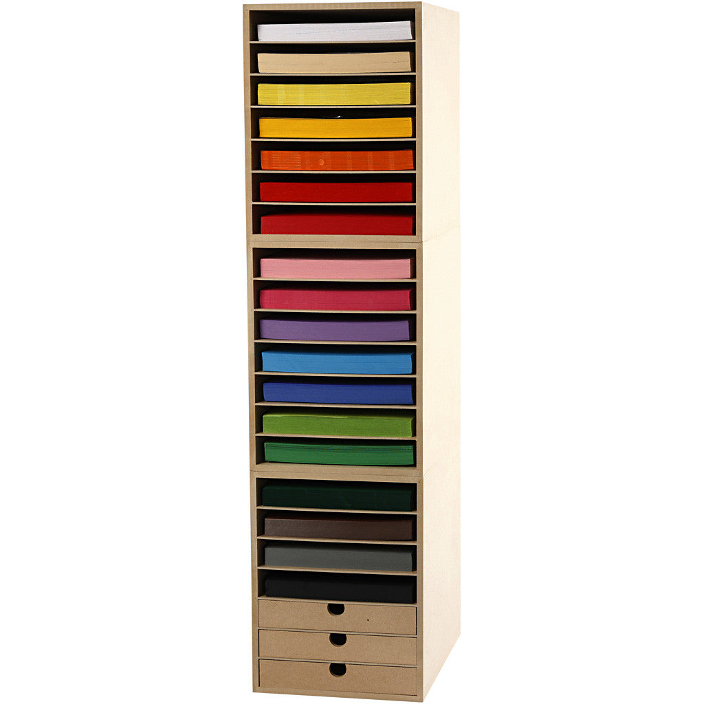 Creativ Company Papierregal – A4, Holz – 3 Stück