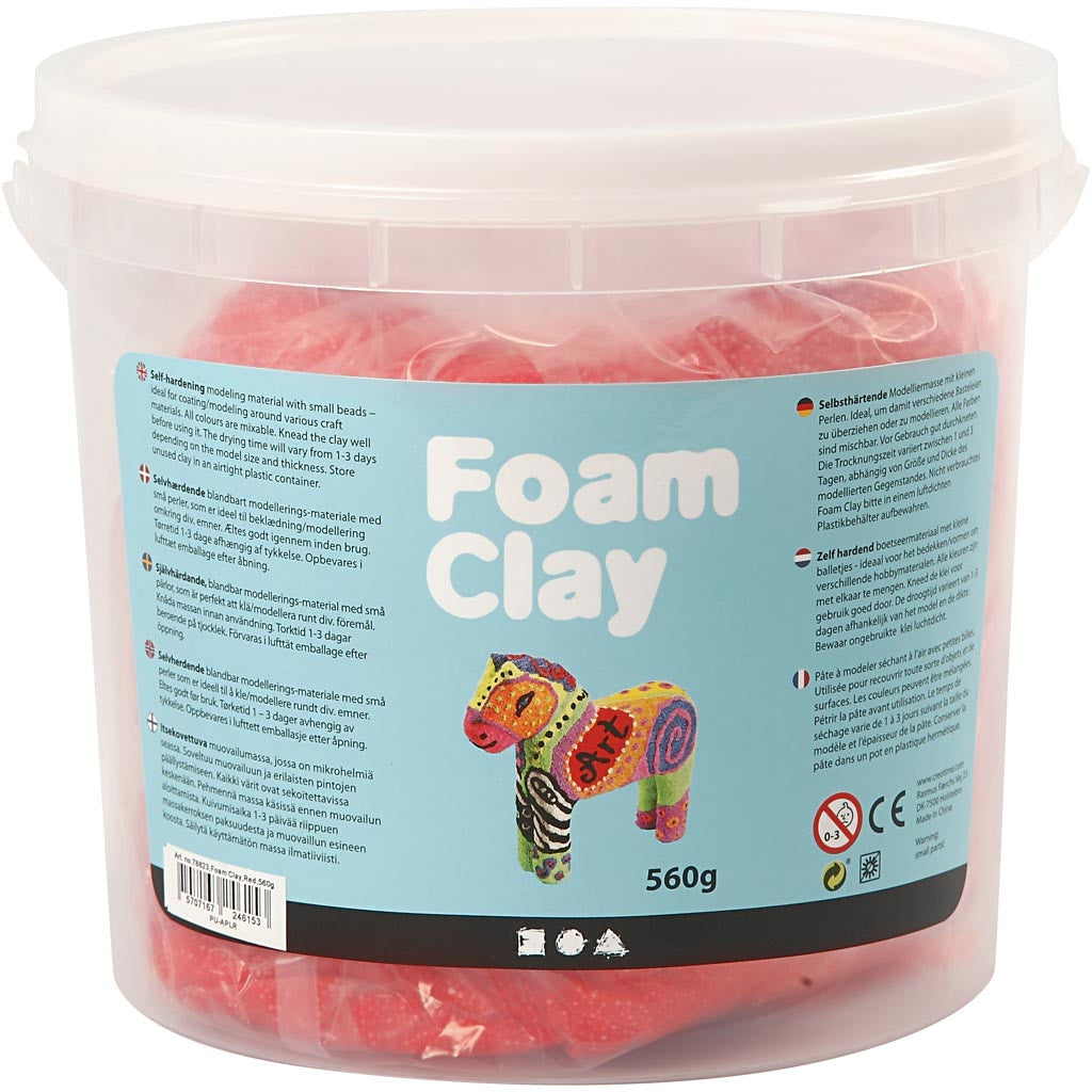 Creativ Company Modelliermasse, Foam Clay, Rot, 560 g, 1 Stk.