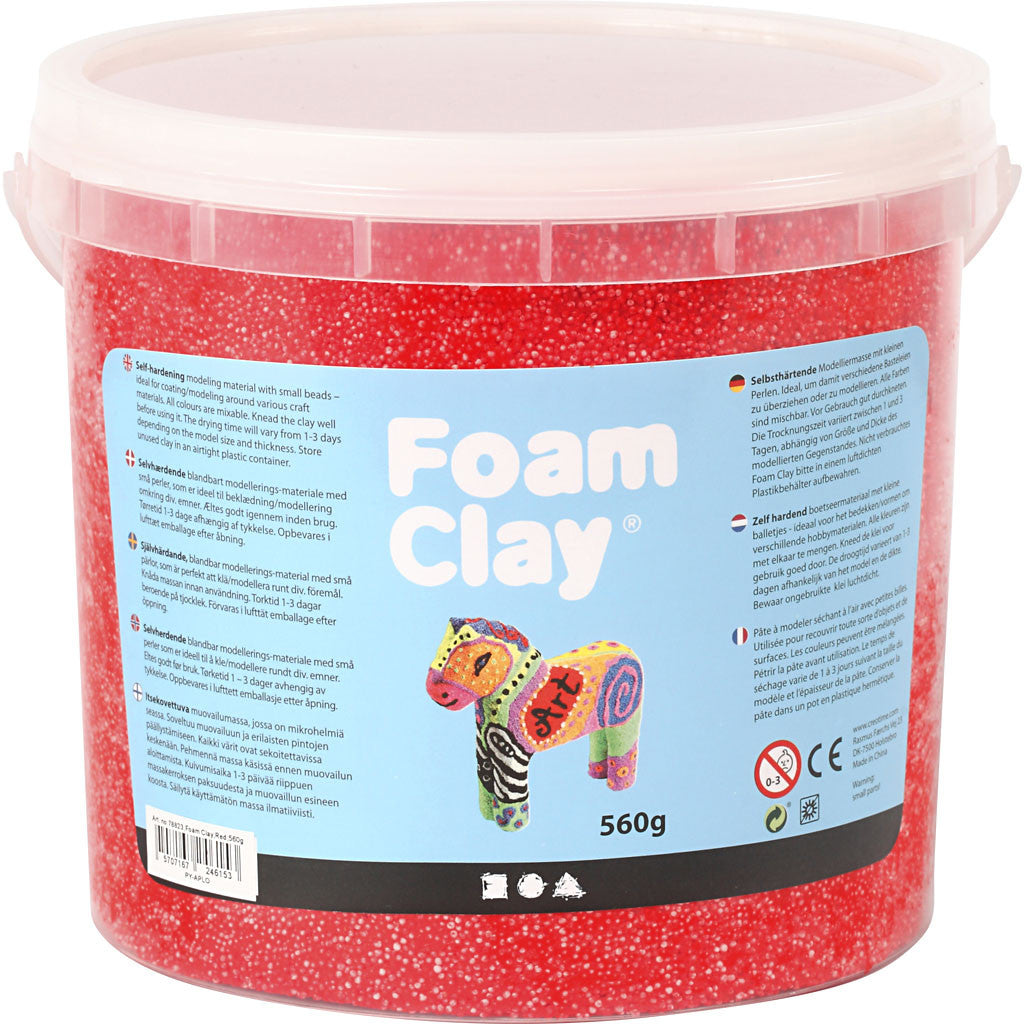 Creativ Company Modelliermasse, Foam Clay, Rot, 560 g, 1 Stk.