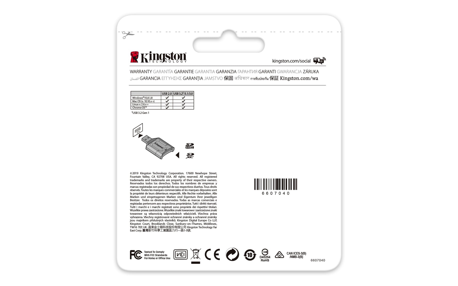 Kingston Technology Kingston – USB-Kartenleser USB-A – SD – USB 3.2 Gen 1 (5 Gbit/s) – Schwarz – für Windows, Mac, Linux und mehr