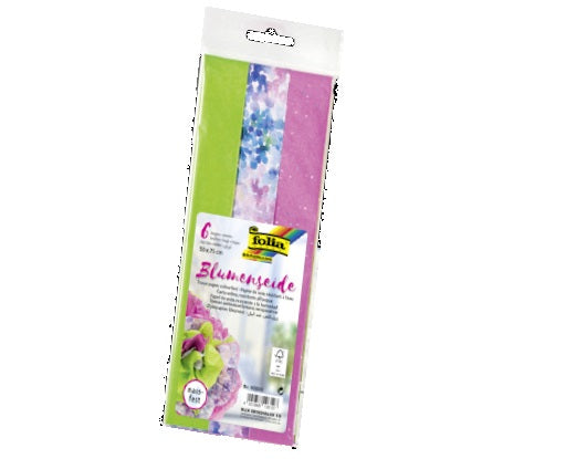 Folia Seidenpapier, 20 g/m², 50 × 75 cm, Pink, 6 Blatt, FSC Mix