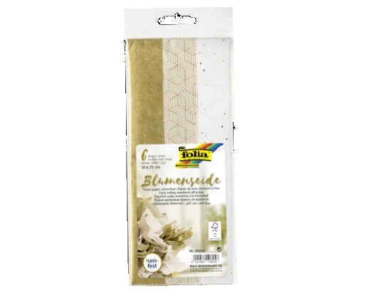 Folia Seidenpapier, 20 g/m², 50 × 75 cm, gold, 6 Blätter, FSC