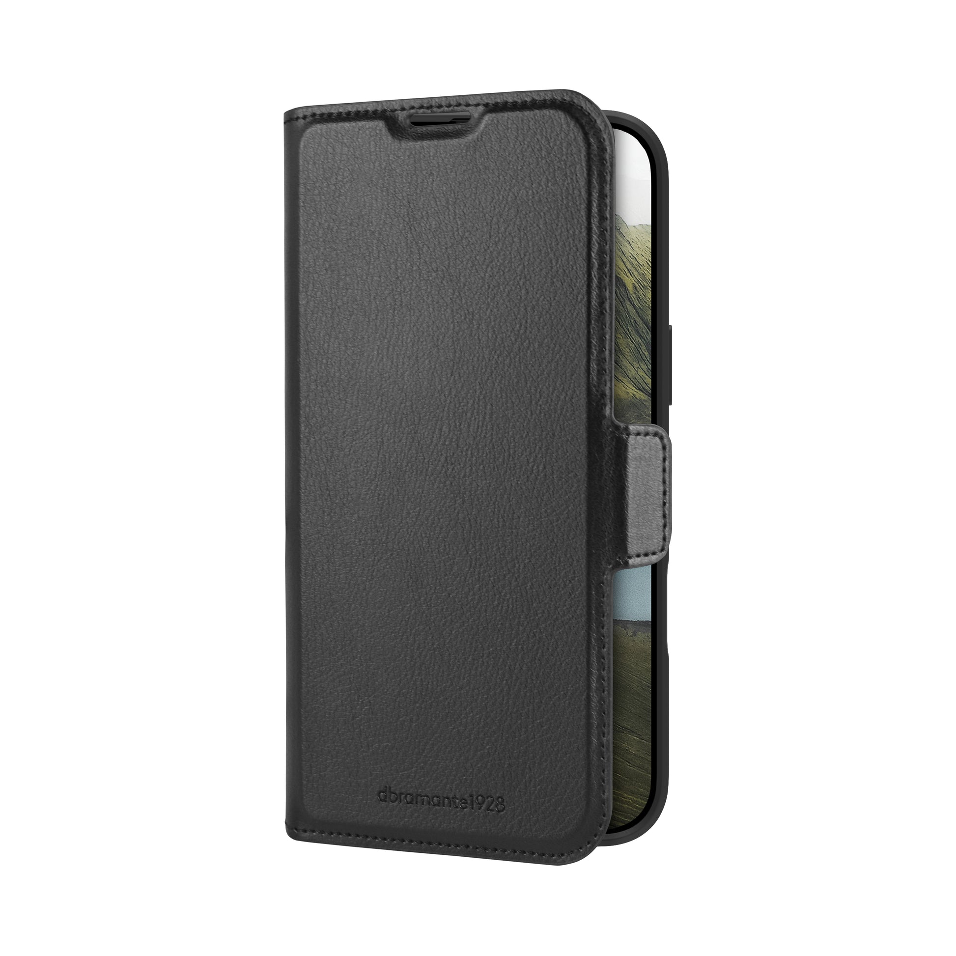dbramante1928 Oslo Pro Folio – für Apple iPhone 16 Plus, 3 Kartenfächer, PU, Schwarz, Magnetverschluss, kabellos