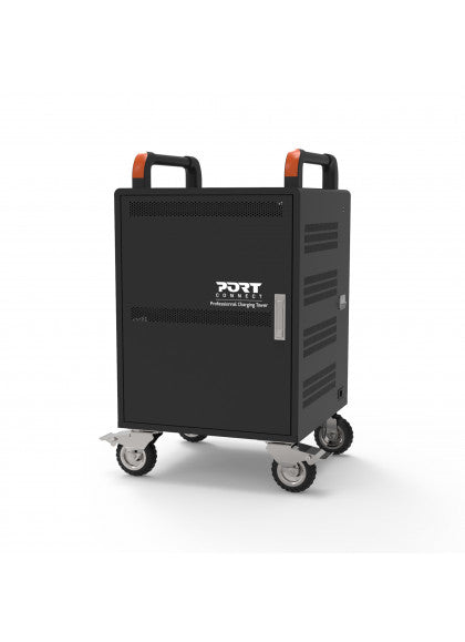 Port Designs naotic 901973 Notebook-Trolley – für Notebooks bis 15,6", 4 Rollen, Metall, schwarz