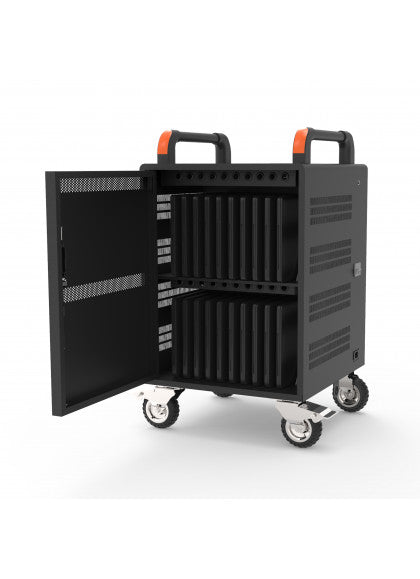 Port Designs naotic 901973 Notebook-Trolley – für Notebooks bis 15,6", 4 Rollen, Metall, schwarz