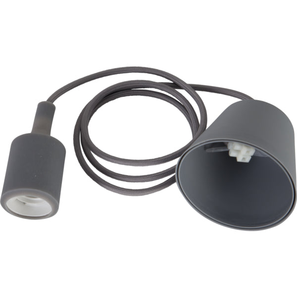 Star Trading Lampenhalter – E27, 1,2 m – Grau, Kunststoff, IP20 – 1 Stk.