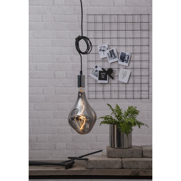Star Trading Lampenhalter mit Kabel – E27, 3,5 m, mit Schalter – Chrom, Metall, IP20 – 1 Stk.