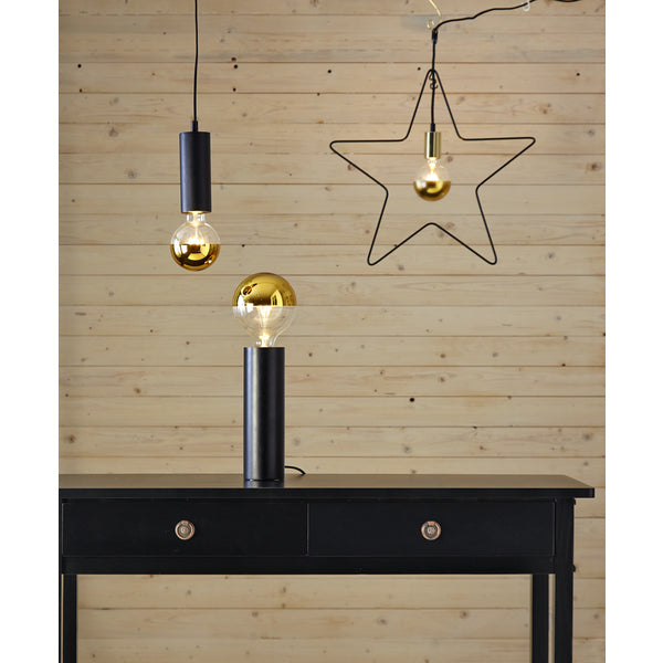 Star Trading Lampenhalter E27 – 3,5 m Kabel mit Schalter, Schwarz, Kunststoff – IP20