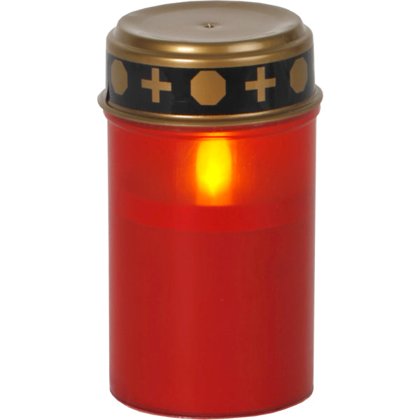 Star Trading Dekorative Aussenleuchte – Ø 7 cm – 0,06 W – Warmweiss – Batteriebetrieben – Timer – Rot – Kunststoff