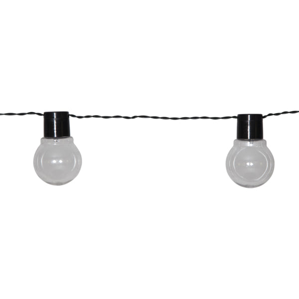 Star Trading Solar-Lichterkette – 10 LEDs – 0,3 W – Warmweiss – Solarbetrieb – Starterset – Schwarz