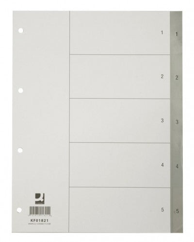 Connect Register – für A4, Kunststoff (PP), 1–5, 5-teilig, grau, 11-fach