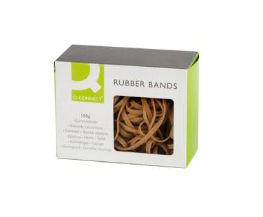 Connect Gummibänder – 3 × 90 mm, Ø 57 mm, braun, Naturkautschuk, 100 g