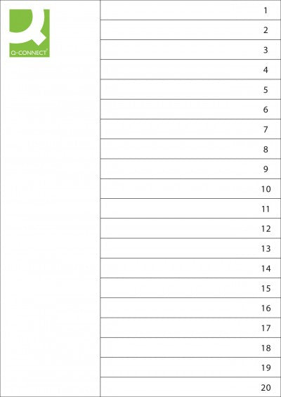 Connect Register – für A4, Kunststoff, 1–20, 20-teilig, grau, 11-fach
