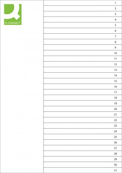 Connect Register – für A4, Kunststoff (PP), 1–31, 31-teilig, grau, 11-fach