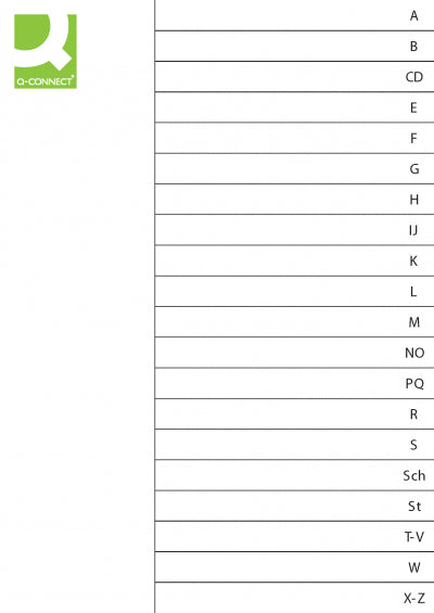 Connect Register – für A4, Kunststoff, A–Z, 20-teilig, grau, 11-fach