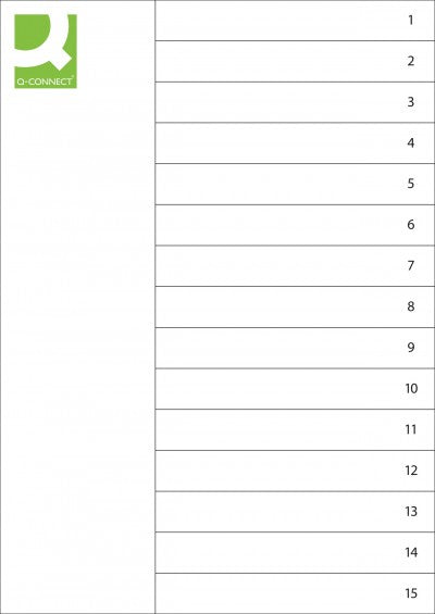 Connect Register – für A4, Kunststoff, 1–15, 15-teilig, grau, 11-fach