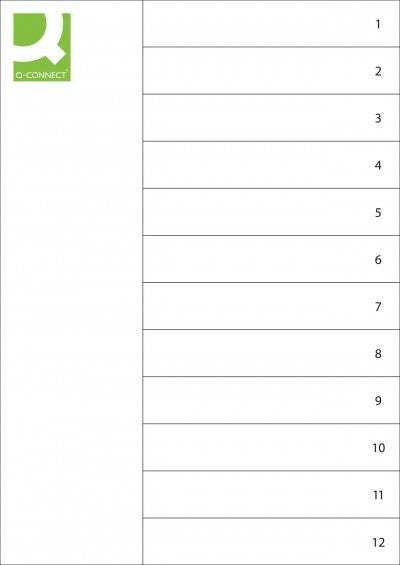 Connect Register – für A4, Kunststoff (PP), 1–12, 12-teilig, grau, 11-fach