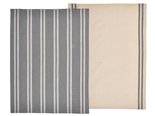 Södahl Geschirrtuch – 50 × 70 cm, Grau, Baumwolle, 2er-Set